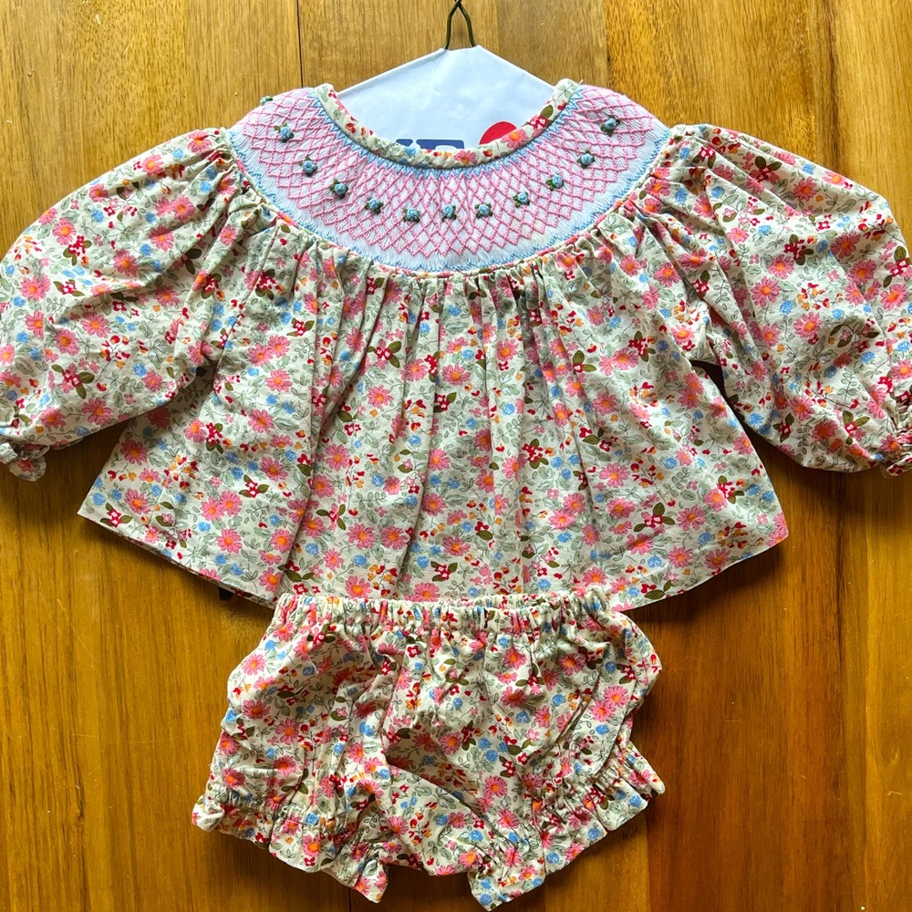 Fall smocked shirt and bloomer set, Cecil and Lou, NWOT